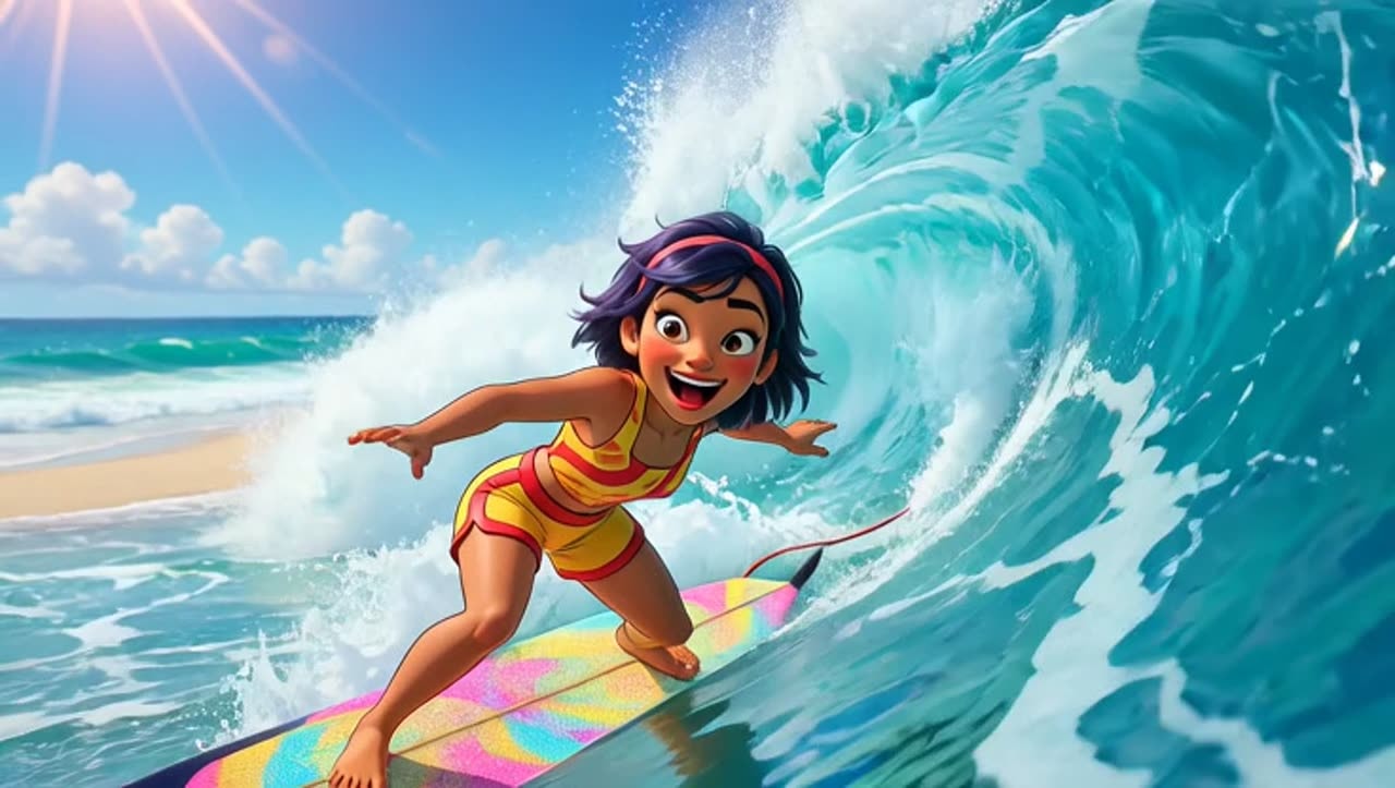 Theme Cartoon Surfer Poster
